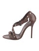 Manolo Blahnik Leather Studded Accents T-Strap Sandals