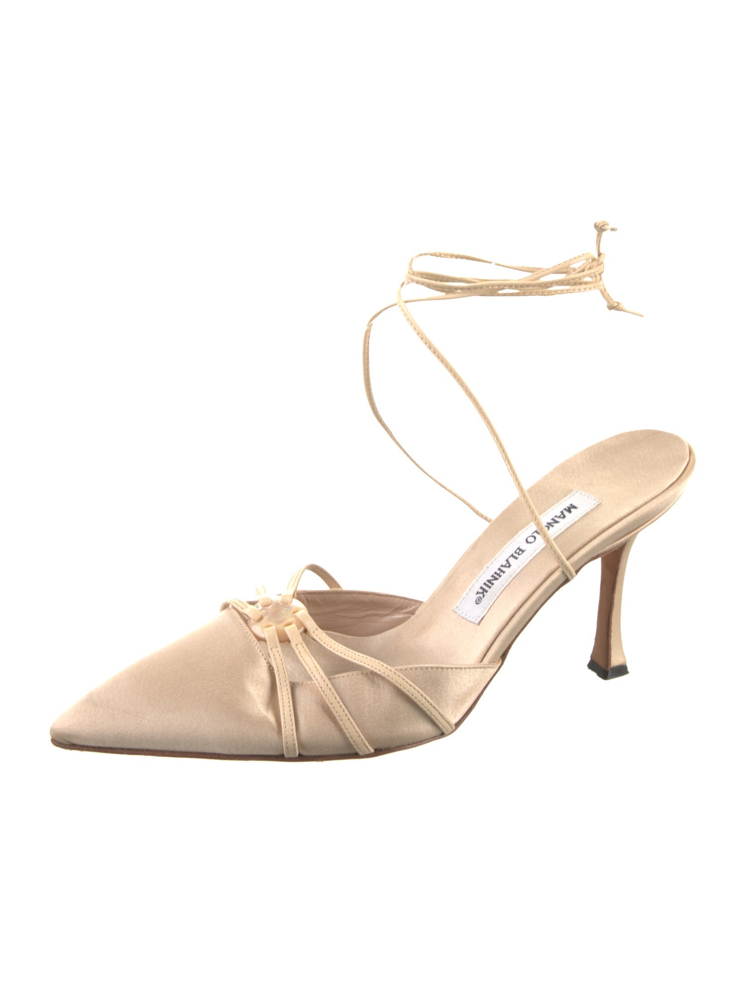 Manolo Blahnik Satin D'Orsay Pumps