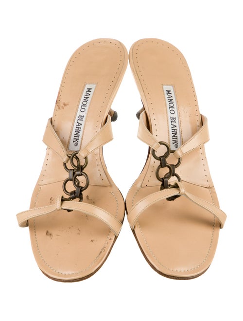 Manolo Blahnik Leather Slides