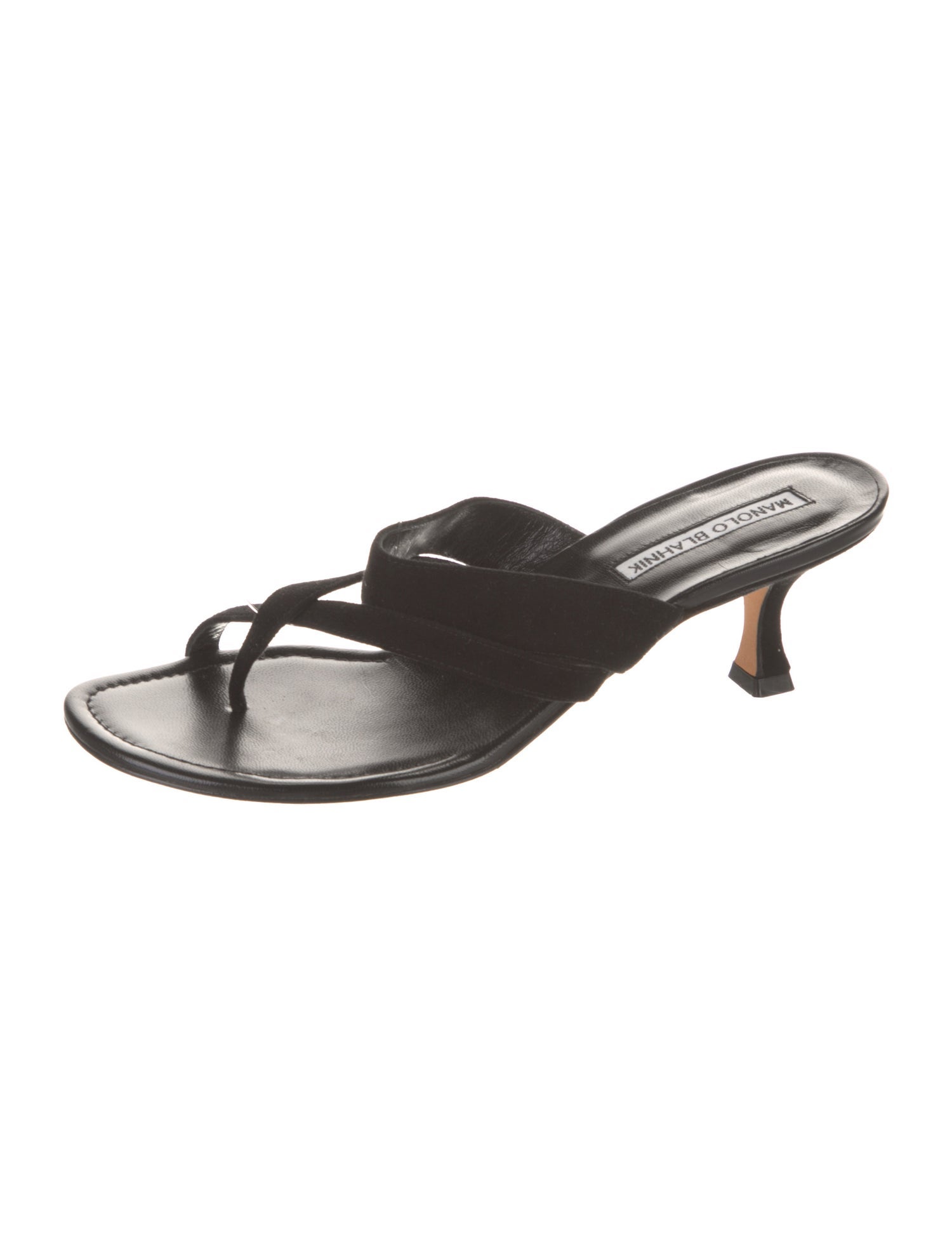 Manolo Blahnik Leather Slides