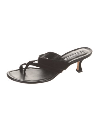 Manolo Blahnik Leather Slides