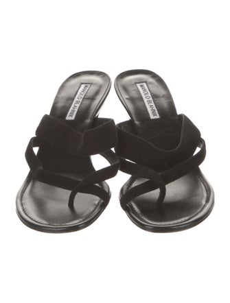 Manolo Blahnik Leather Slides