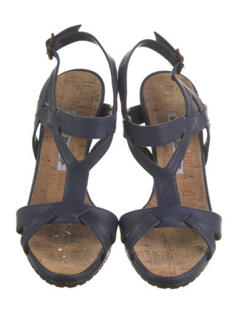Manolo Blahnik Leather T-Strap Sandals