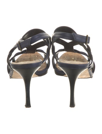 Manolo Blahnik Leather T-Strap Sandals