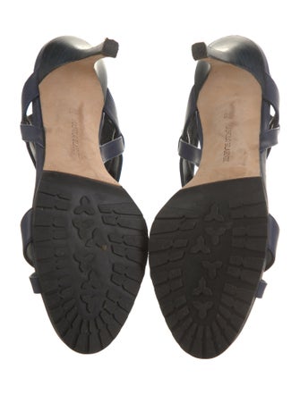 Manolo Blahnik Leather T-Strap Sandals