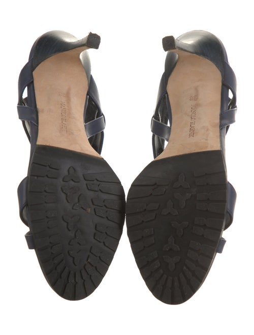 Manolo Blahnik Leather T-Strap Sandals