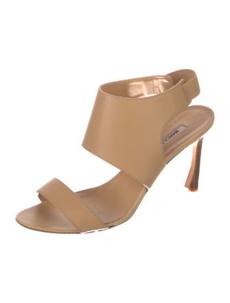 Manolo Blahnik Leather Slingback Sandals