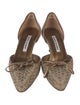 Manolo Blahnik Animal Print Bow Accents D'Orsay Pumps