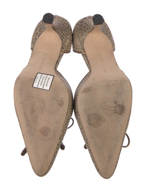 Manolo Blahnik Animal Print Bow Accents D'Orsay Pumps