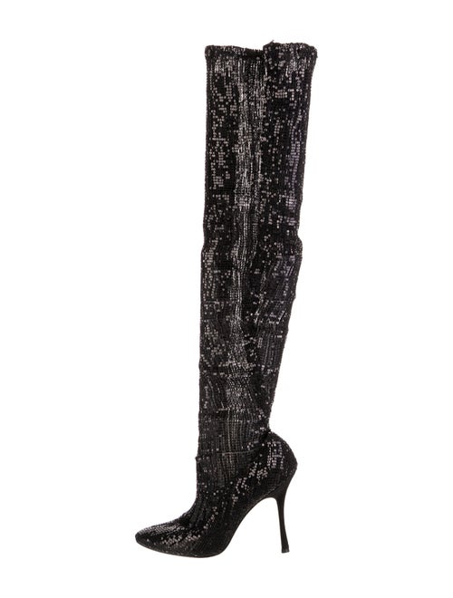 Manolo Blahnik Sequins Sequin Embellishments Boots