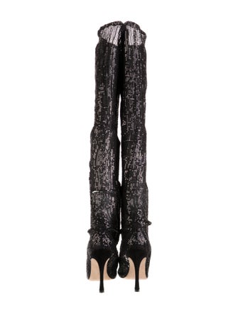 Manolo Blahnik Sequins Sequin Embellishments Boots
