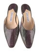 Manolo Blahnik Snakeskin Animal Print Mules
