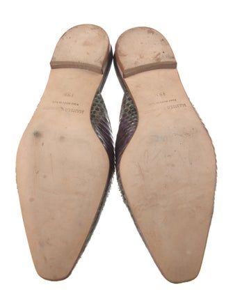 Manolo Blahnik Snakeskin Animal Print Mules