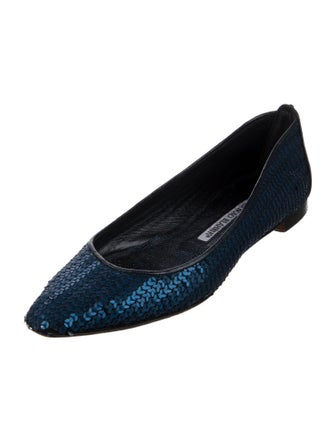 Manolo Blahnik Sequins Sequin Embellishments Flats