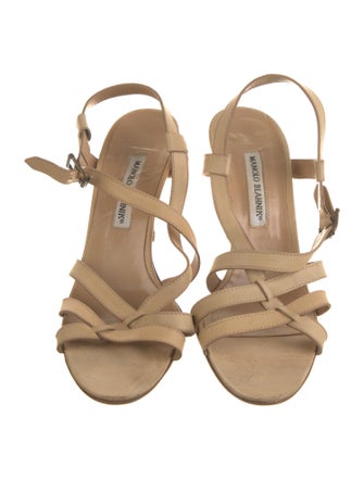 Manolo Blahnik Leather T-Strap Pumps