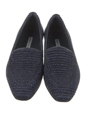Manolo Blahnik Straw Loafers