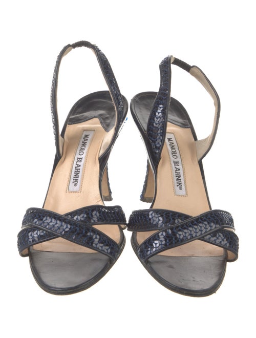 Manolo Blahnik Sequins Sequin Embellishments Slingback Sandals