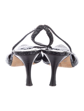 Manolo Blahnik Snakeskin Slingback Pumps