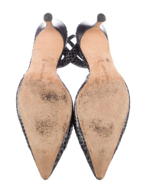 Manolo Blahnik Snakeskin Slingback Pumps