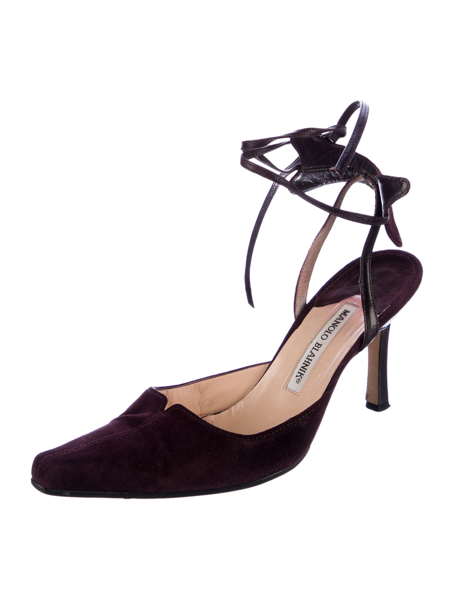 Manolo Blahnik Suede Slingback Pumps