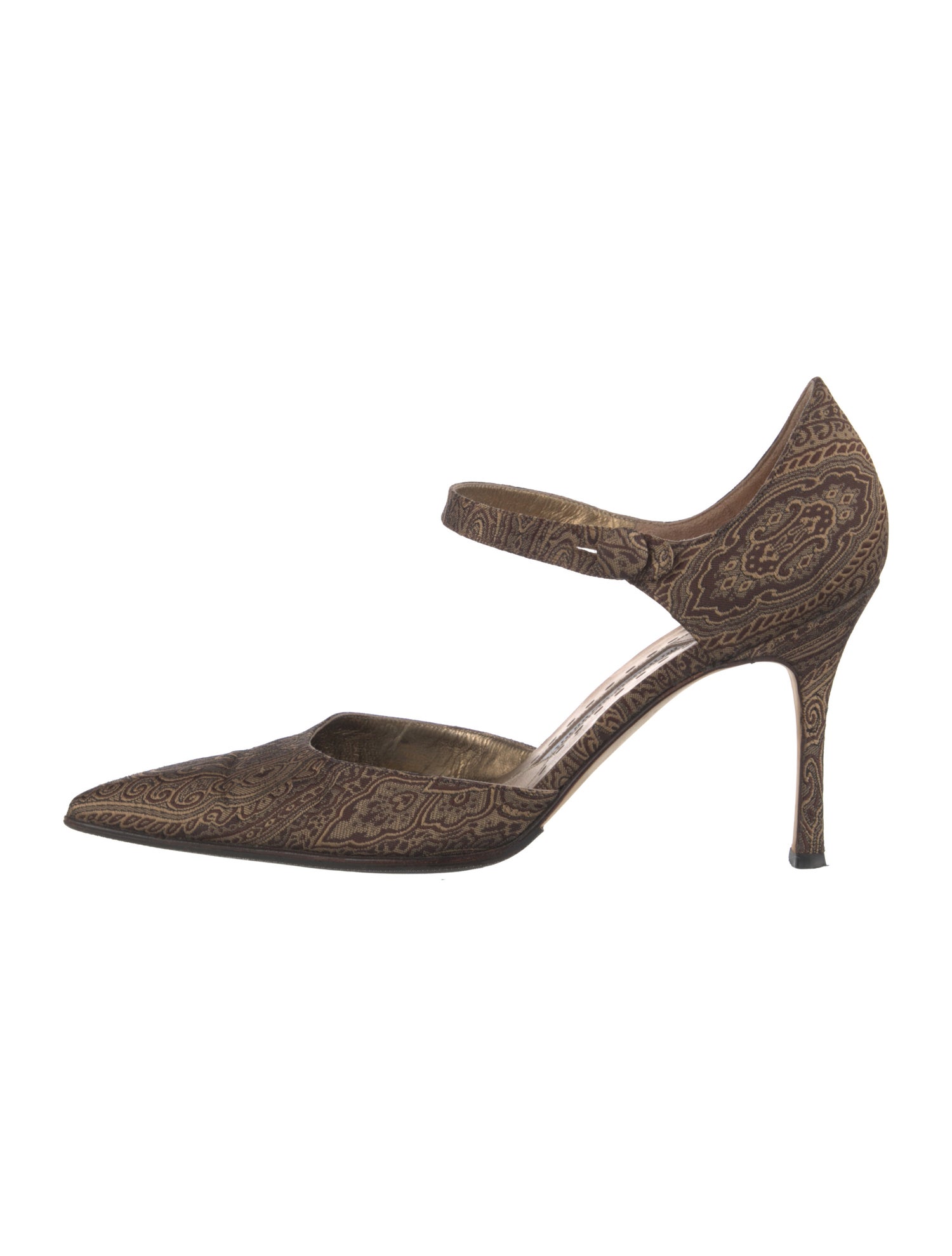 Manolo Blahnik Printed D'Orsay Pumps