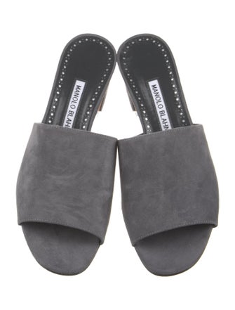 Manolo Blahnik Suede Slides