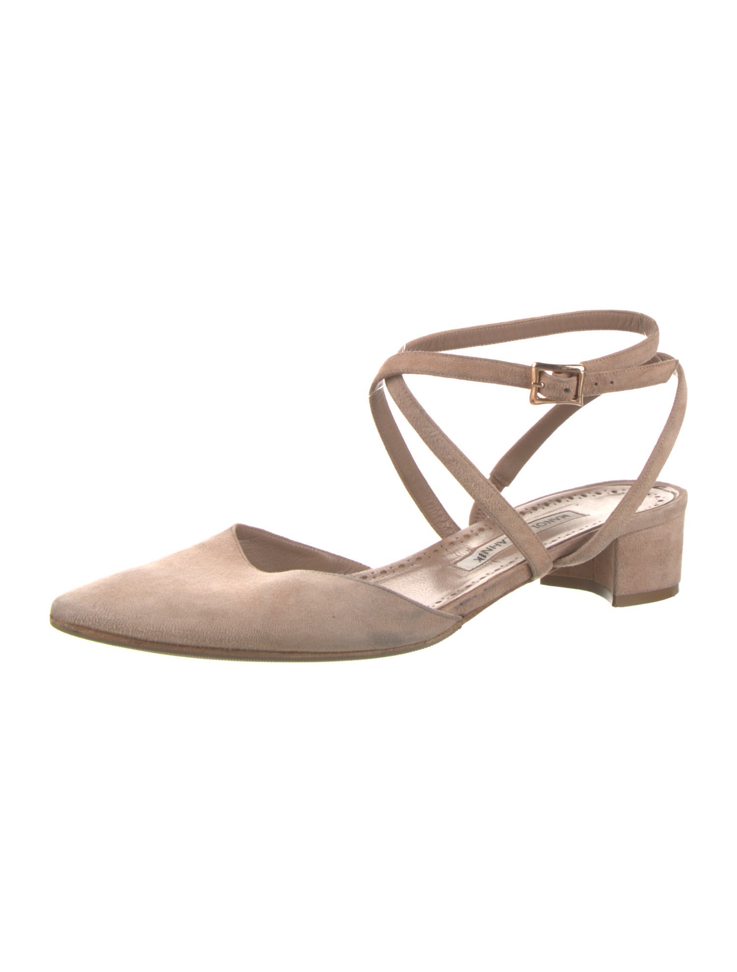 Manolo Blahnik Suede Slingback Pumps