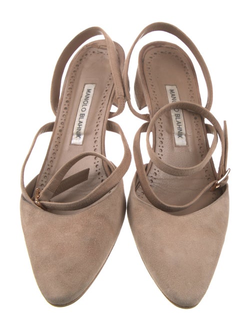 Manolo Blahnik Suede Slingback Pumps