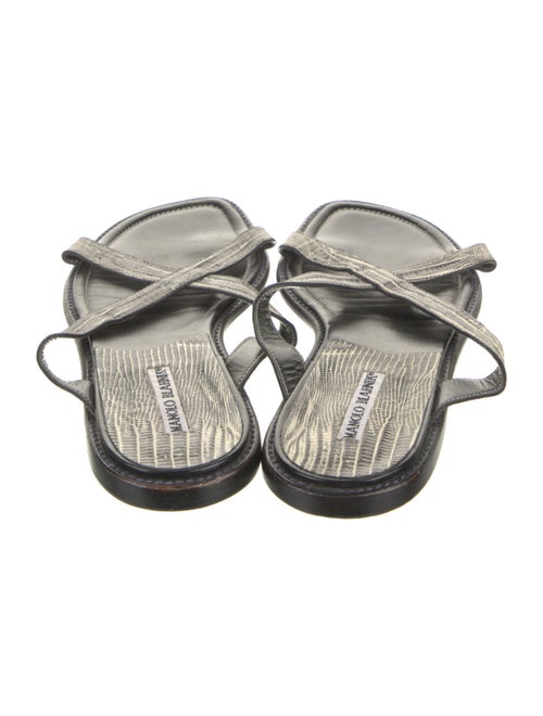 Manolo Blahnik Snakeskin Slides