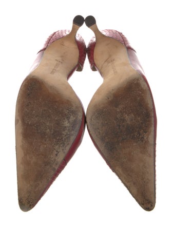 Manolo Blahnik Embossed Leather D'Orsay Pumps