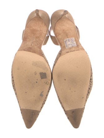 Manolo Blahnik Patent Leather Lasercut Accents Slingback Pumps