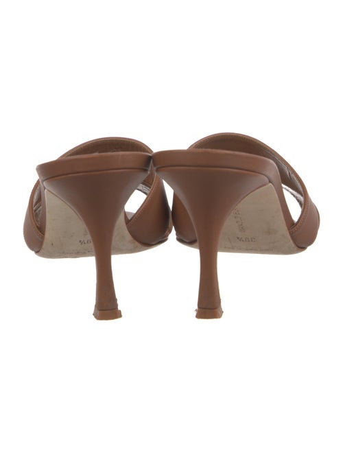 Manolo Blahnik Leather Cutout Accent Slides