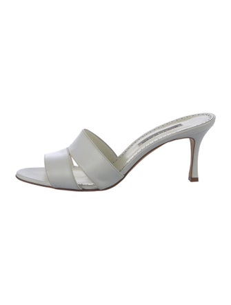 Manolo Blahnik Leather Slides