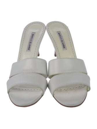 Manolo Blahnik Leather Slides