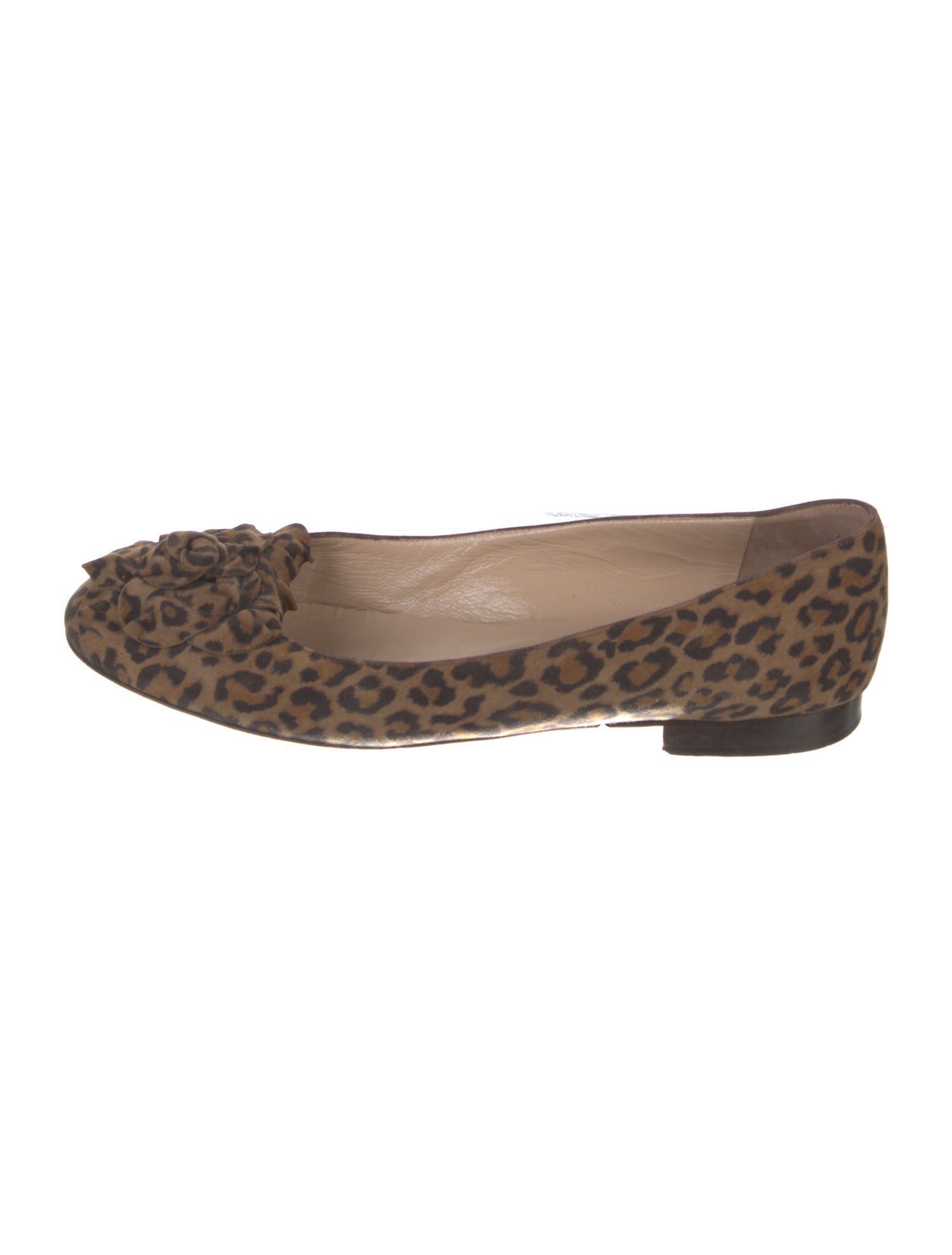 Manolo Blahnik Suede Animal Print Flats