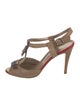 Manolo Blahnik Leather T-Strap Sandals