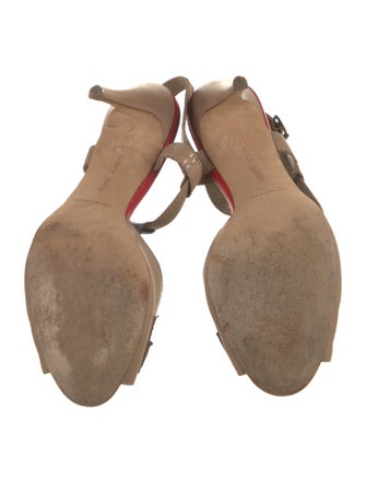 Manolo Blahnik Leather T-Strap Sandals