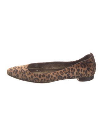 Manolo Blahnik Suede Animal Print Flats
