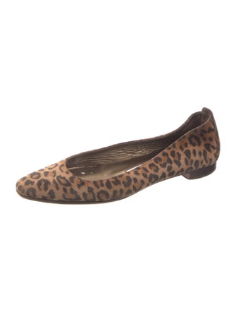 Manolo Blahnik Suede Animal Print Flats