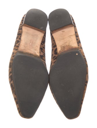 Manolo Blahnik Suede Animal Print Flats