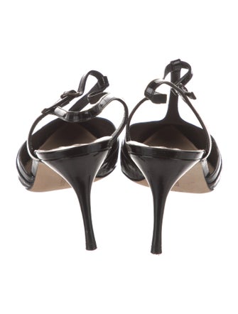 Manolo Blahnik Patent Leather T-Strap Pumps