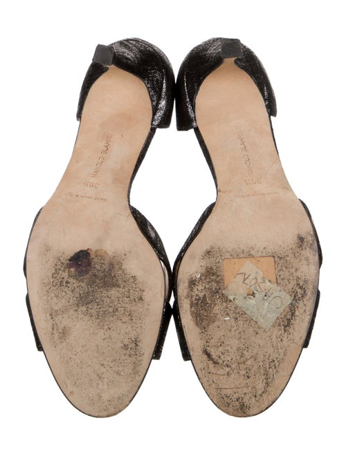 Manolo Blahnik Suede Crystal Embellishments Sandals