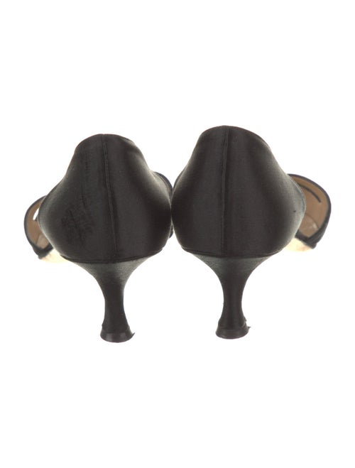 Manolo Blahnik Satin Cutout Accent D'Orsay Pumps