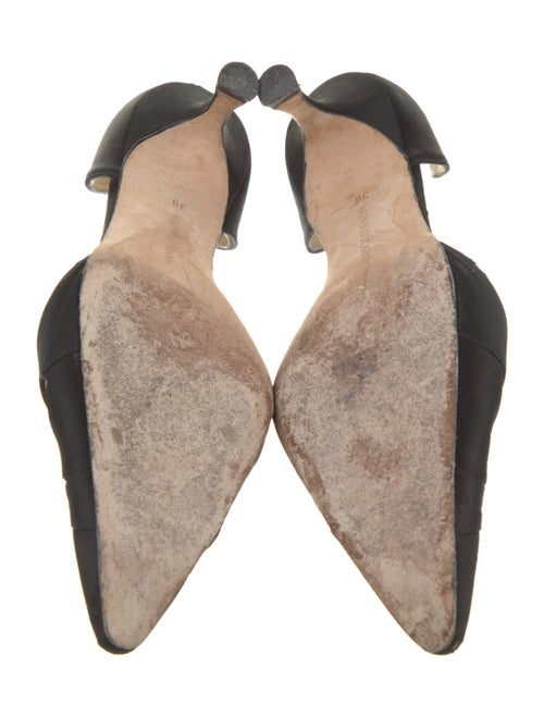 Manolo Blahnik Satin Cutout Accent D'Orsay Pumps