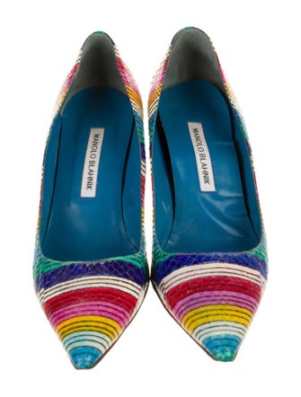 Manolo Blahnik Leather Printed Pumps