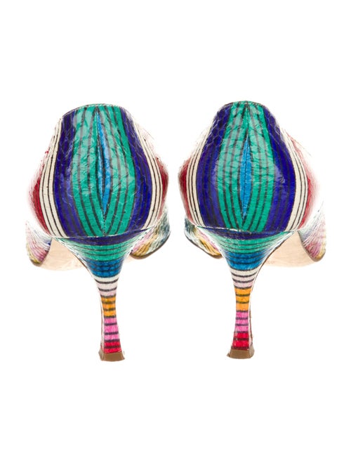 Manolo Blahnik Leather Printed Pumps