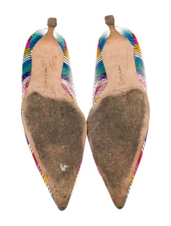 Manolo Blahnik Leather Printed Pumps