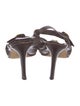 Manolo Blahnik Leather Crystal Embellishments Slingback Sandals