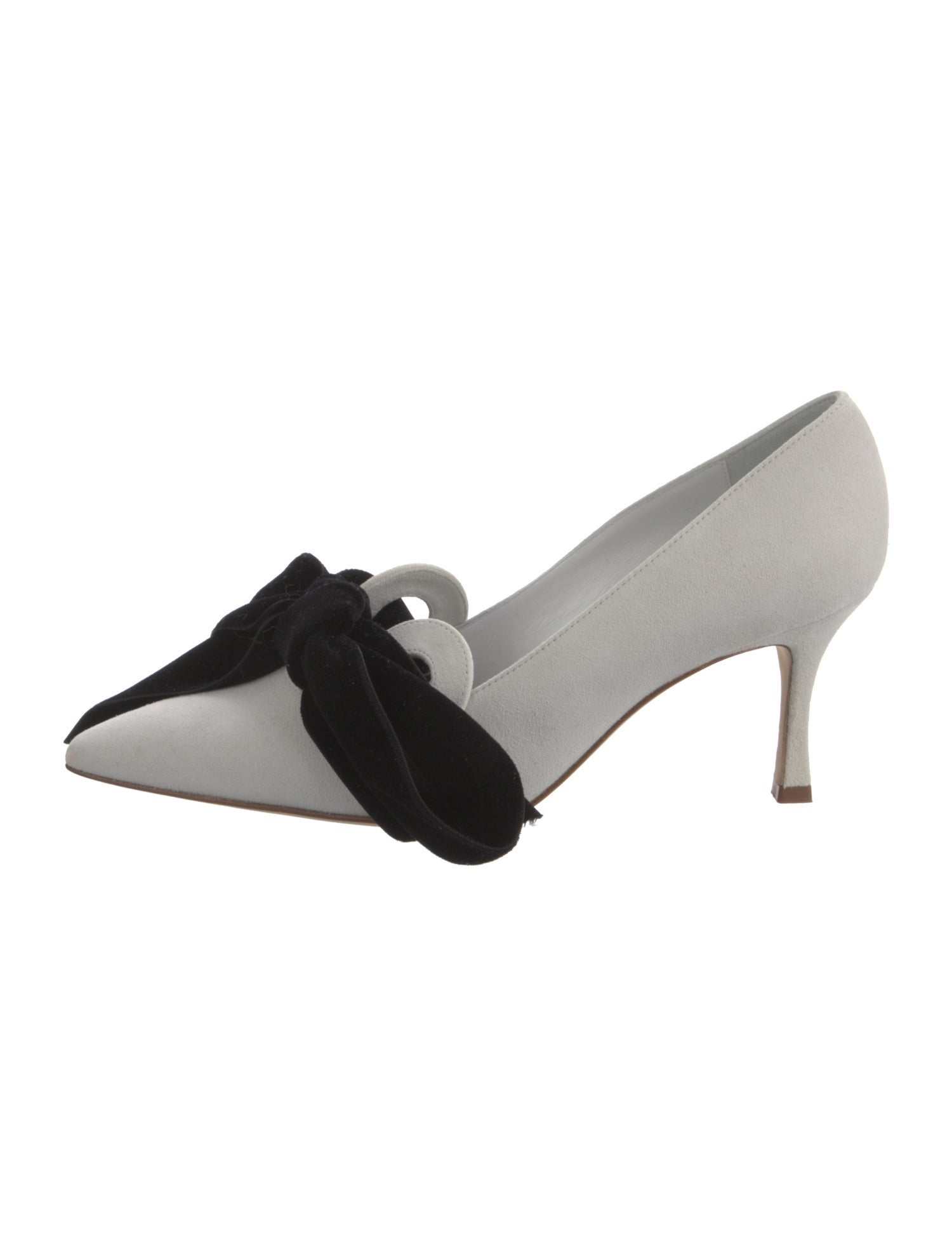 Manolo Blahnik Suede Bow Accents Pumps