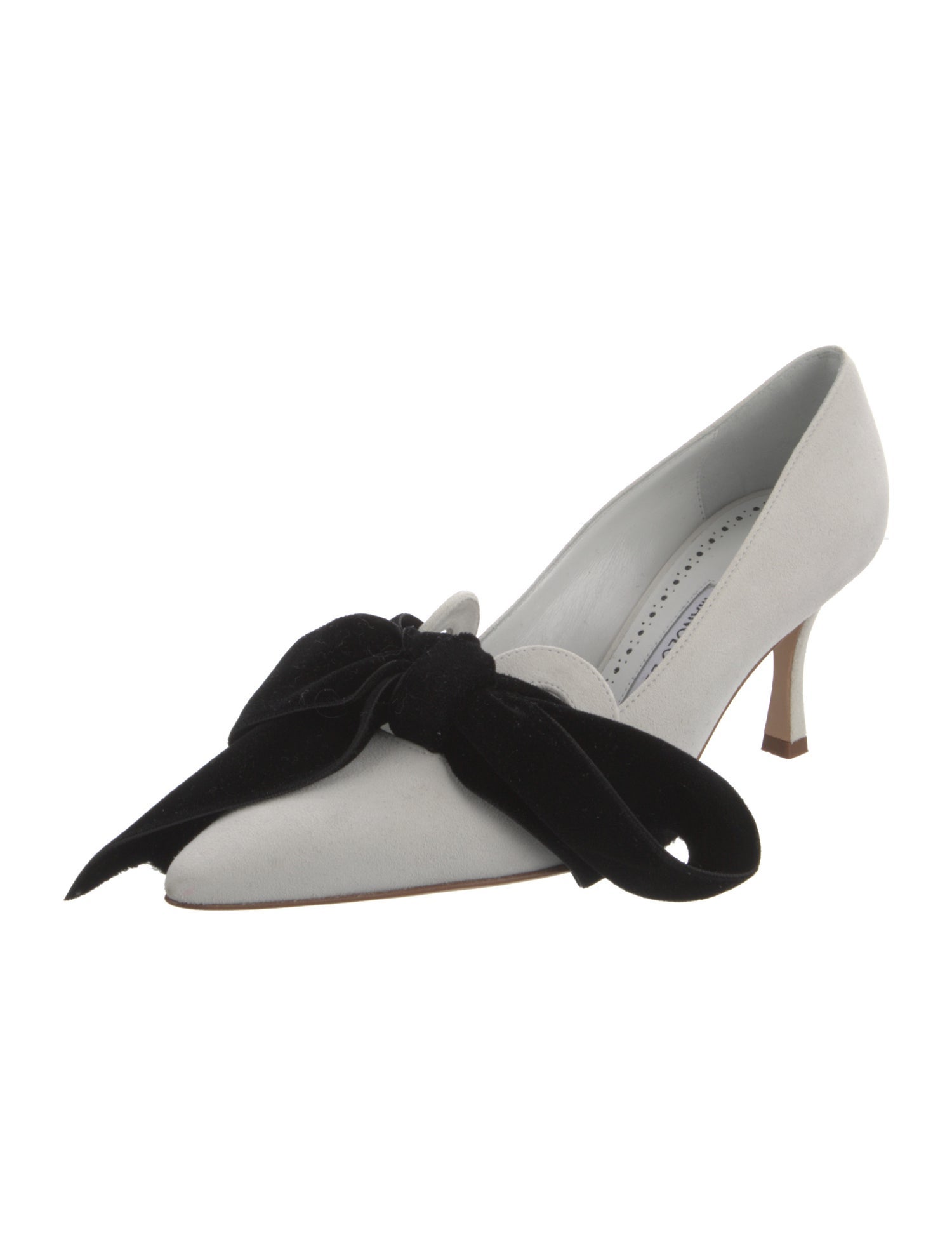Manolo Blahnik Suede Bow Accents Pumps